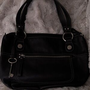 Fossil Black Leather Shoulder Bag